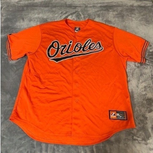 Majestic Gueuine Baltimore Orioles Markakis 21 Orange Baseball Jersey Men's XXL - Picture 2 of 9